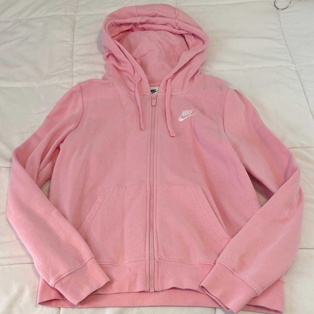 Nike Women's Light Pink Zip-Up Hoodie